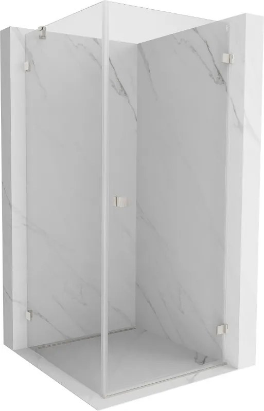 Mexen Lunar-B pravostranný výklopný sprchový kút 70 x 70 cm, číre sklo, brúsená oceľ, 832-070-070-97-00-P