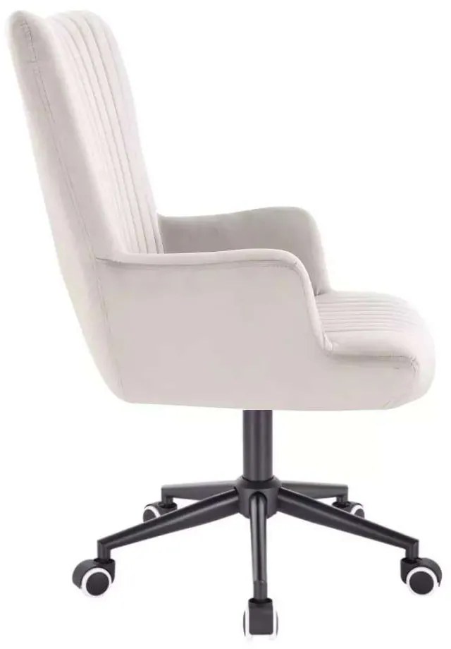 LuxuryForm DESIGN Kreslo AMADEO VELUR na čiernej podstave s kolieskami - svetlo šedé