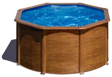 Kruhový bazén Oceľový Imitácia Dreva Ø240 x ↕120 cm