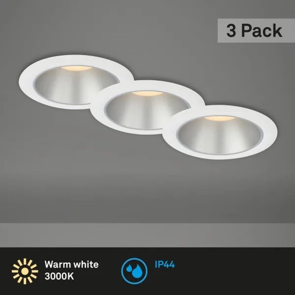 Briloner 7041-036 - SADA 3x LED Kúpeľňové podh. svietidlo LED/4,9W/230V biela