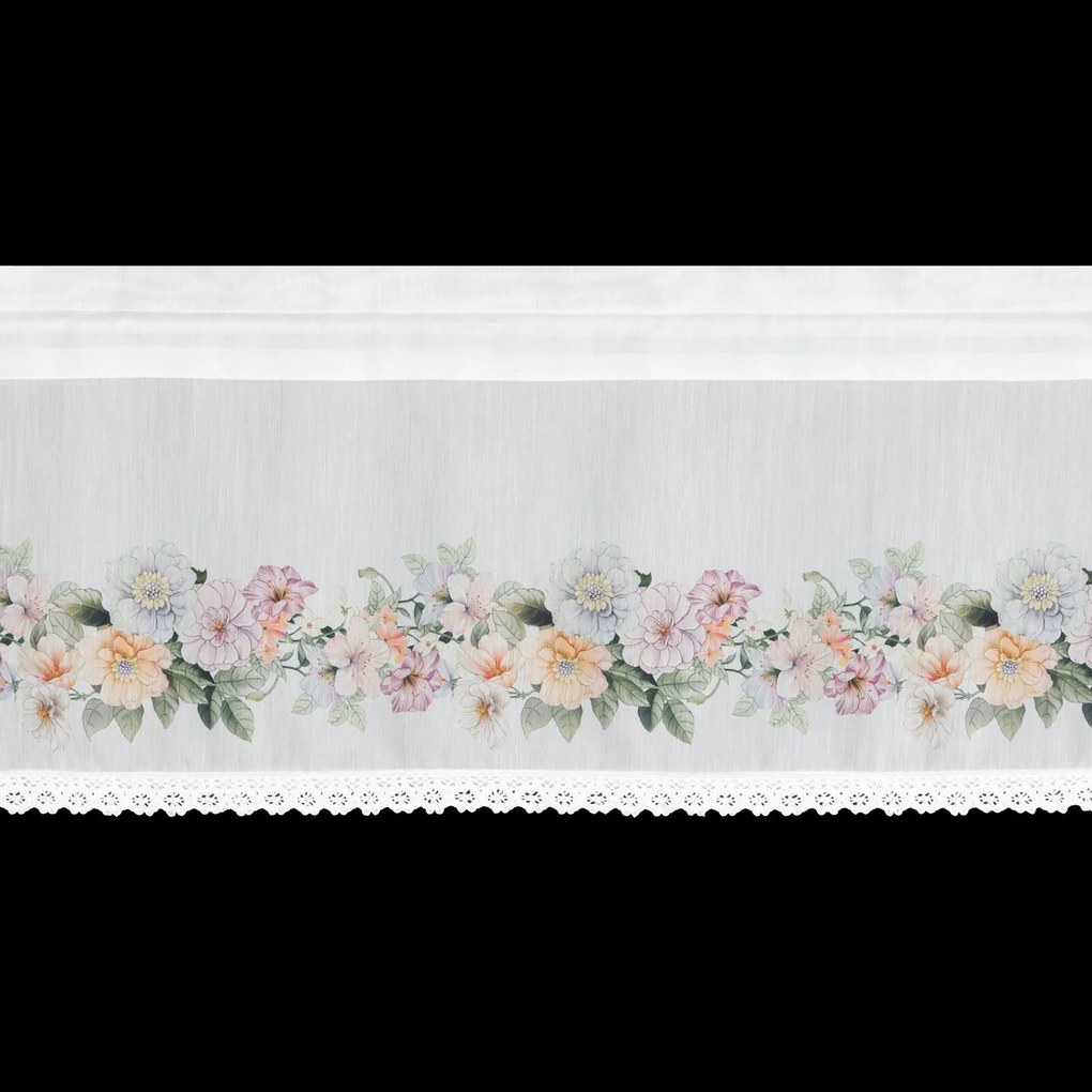 KRÁTKA ZÁCLONA NA PÁSKE FLOWERY 150X30 CM KVETY