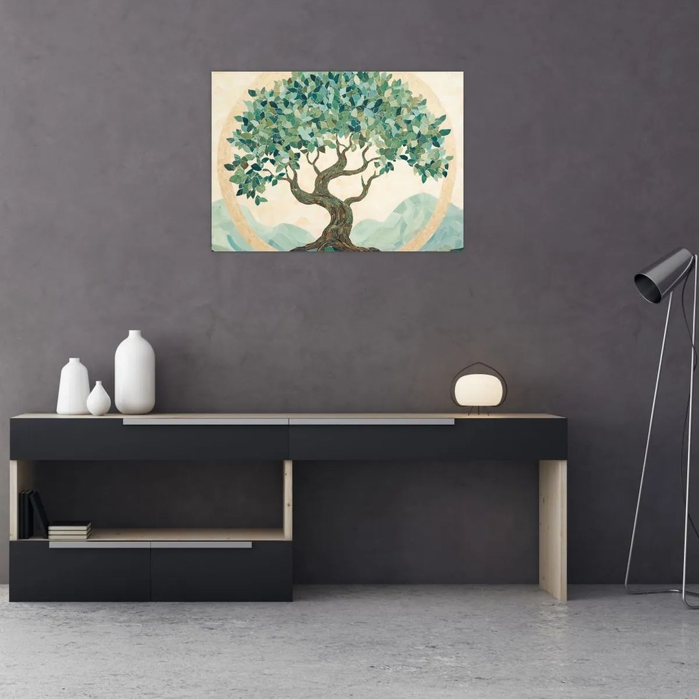 Obraz – Elegantná mozaika so stromom (70x50 cm)