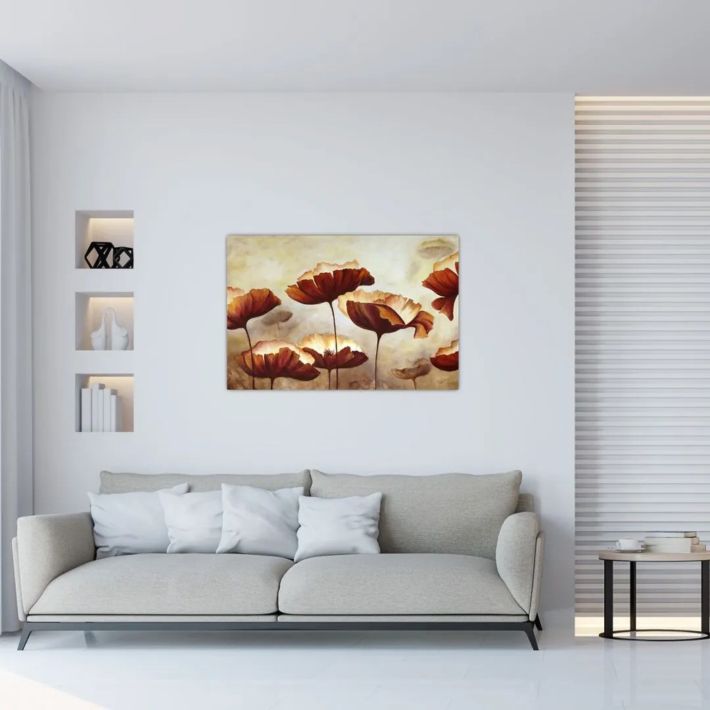 Obraz červených kvetov (90x60 cm)