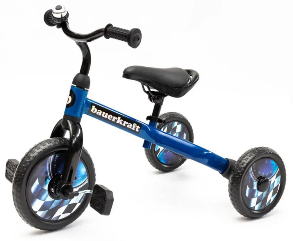 Detská trojkolka - odrážadlo a bicykel 3v1 | modro-čierna
