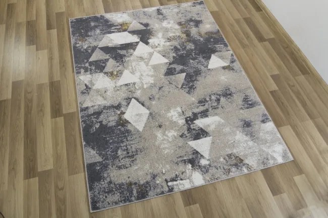 Koberec Zer Lux B595A lesklý béžový/sivý