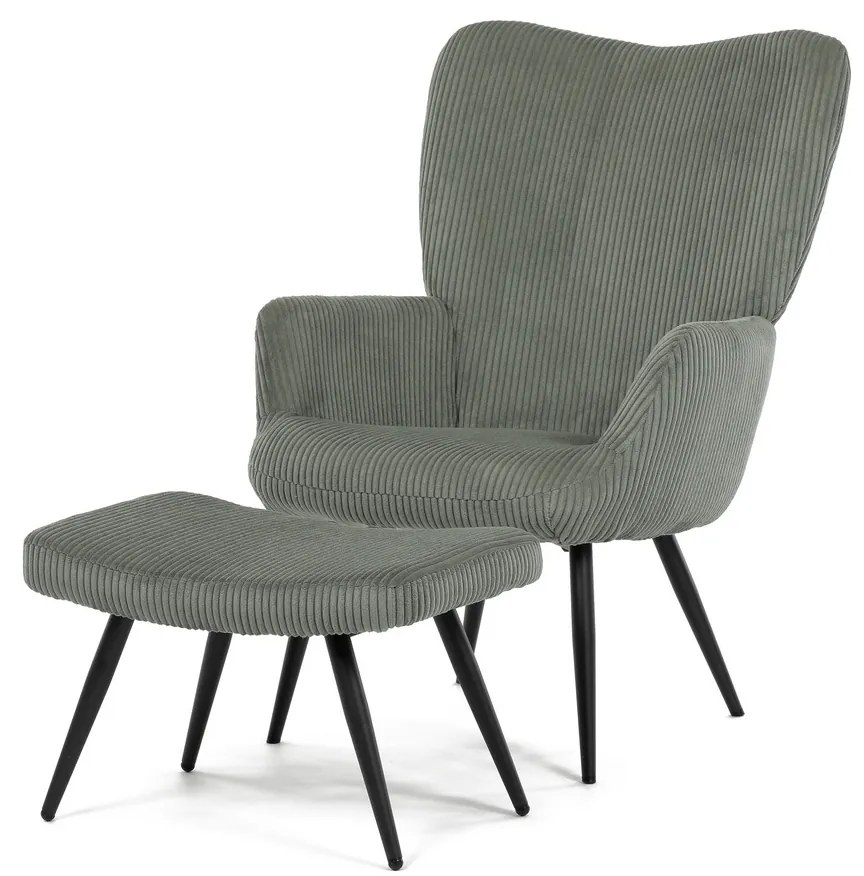 Relaxačné kreslo s podnožkou L7285 GRN6, zelené