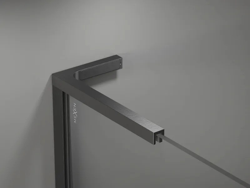 Mexen, Mexen Kioto-X L sprchová stena 70 x 200 cm, priehľadná 10 mm, pištoľovo sivá kartáčovaná - 800-070-107-66-00-X