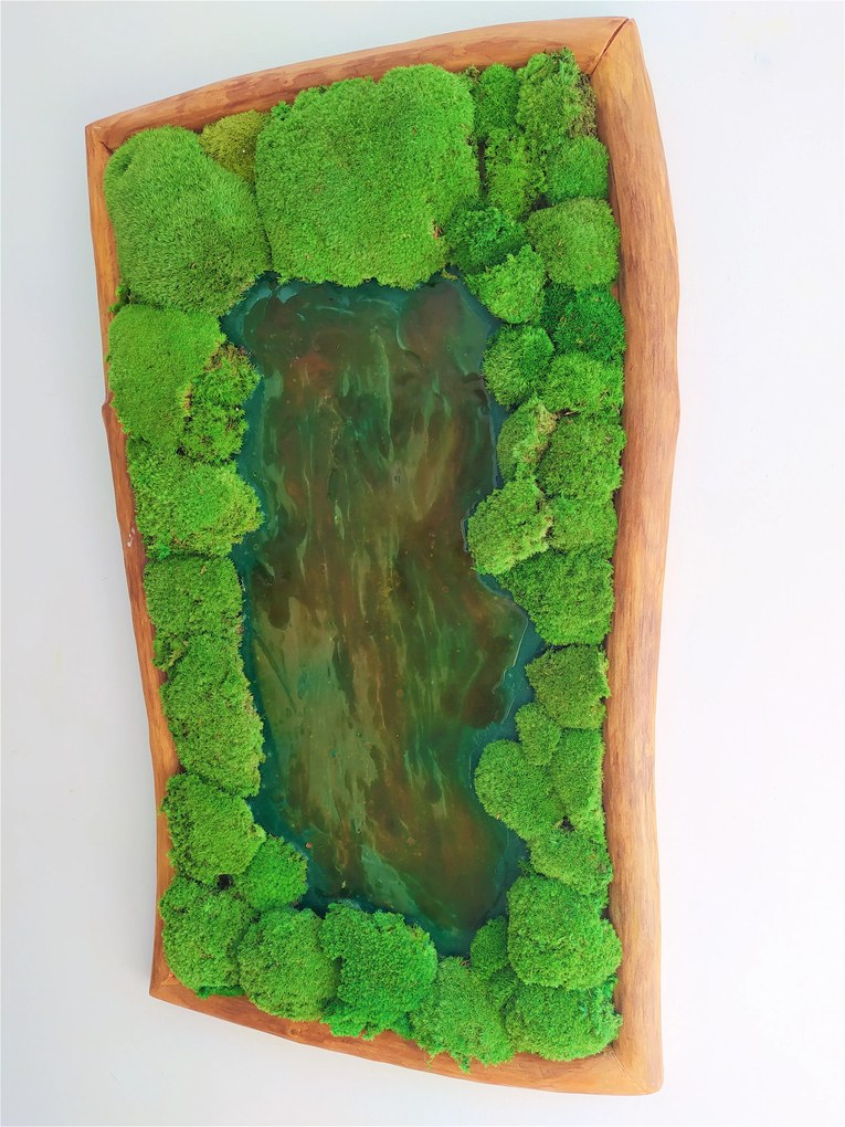 Kopčekový mach v kombinácii s epoxidovou živicou 95cm x 55cm