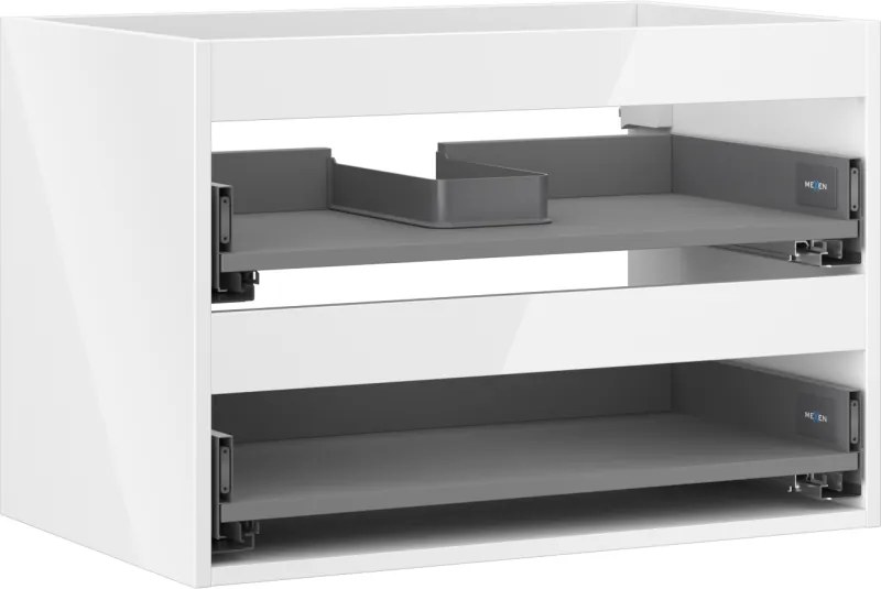 Mexen Box-A, závesná skrinka 70 cm, 2 zásuvky, biela lesklá, 91AX0-0700-470-2-00