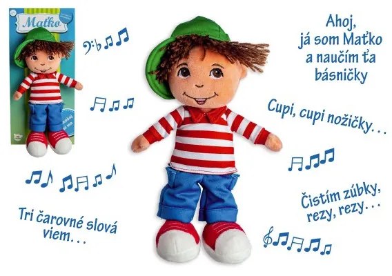 Teddies Bábika chalan Maťko handrová plyš 30cm slovensky hovoriaci na karte 0+