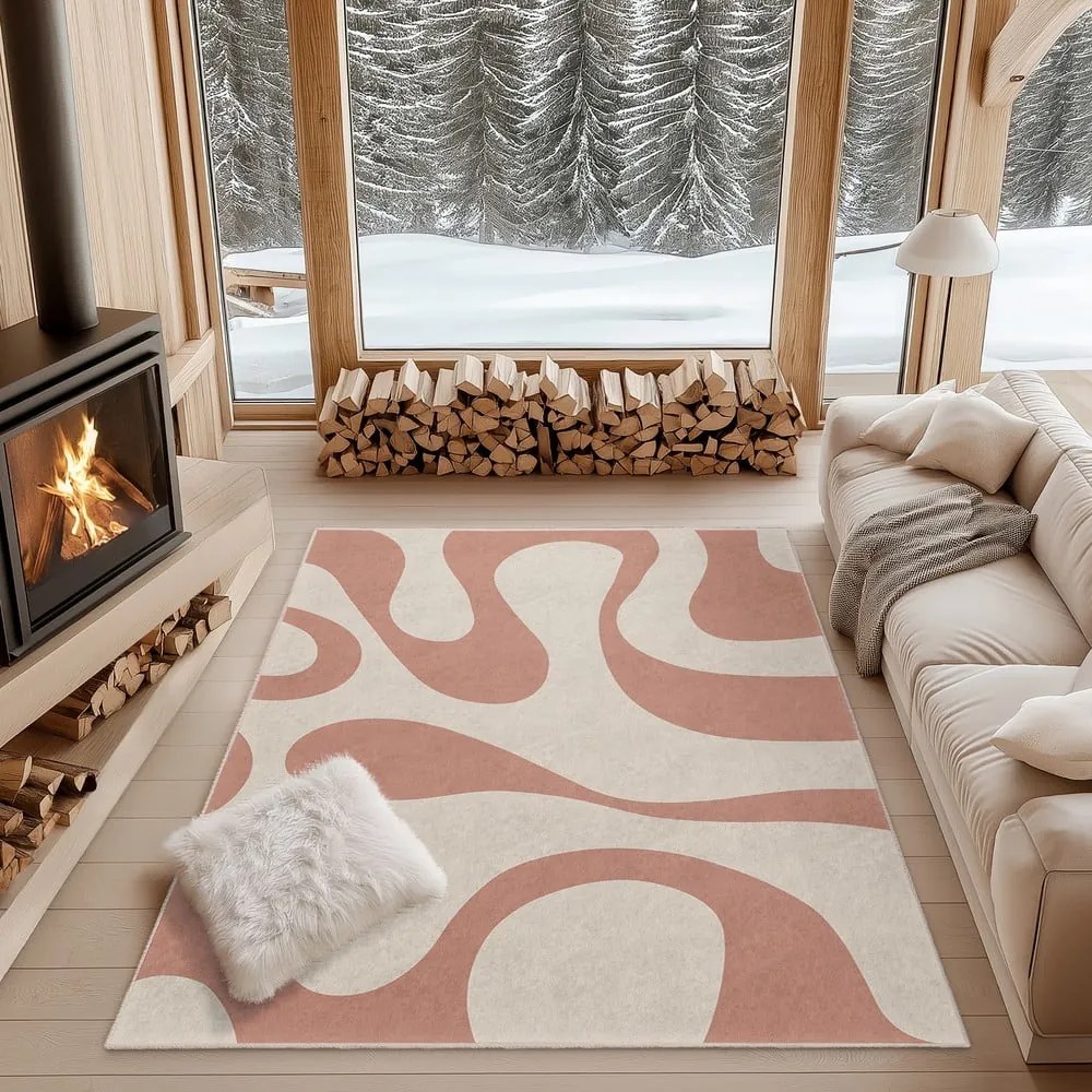 Ružový prateľný koberec 60x100 cm Strawberry Latte – Mila Home