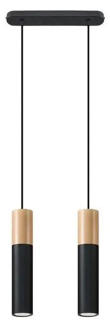 Sollux SL.0633 - Luster na lanku PABLO 2xGU10/40W/230V čierna