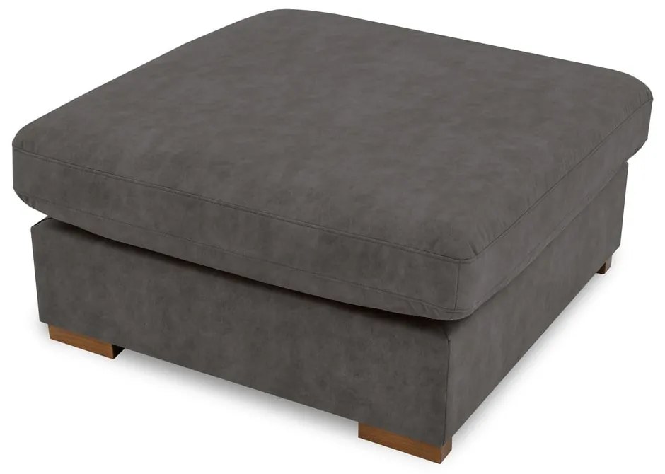 Antracitová podnožka z imitácie kože Hamburg – Scandic