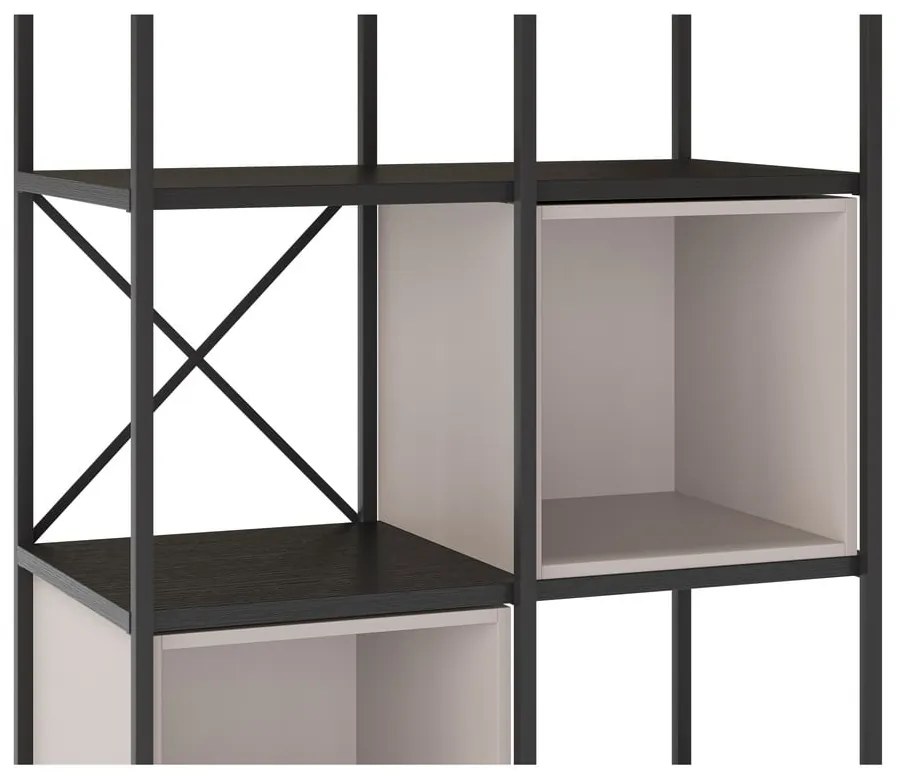 Čierno-krémová knižnica 71x179 cm Anya – Marckeric