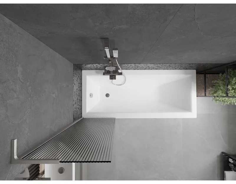 Mexen Next L, 1-krídlová vaňová zástena 50 x 150 cm, 6mm sklo s rebrovým vzorom, 6mm číre sklo, profil brúsená oceľ, 895-050-000-03-09-97