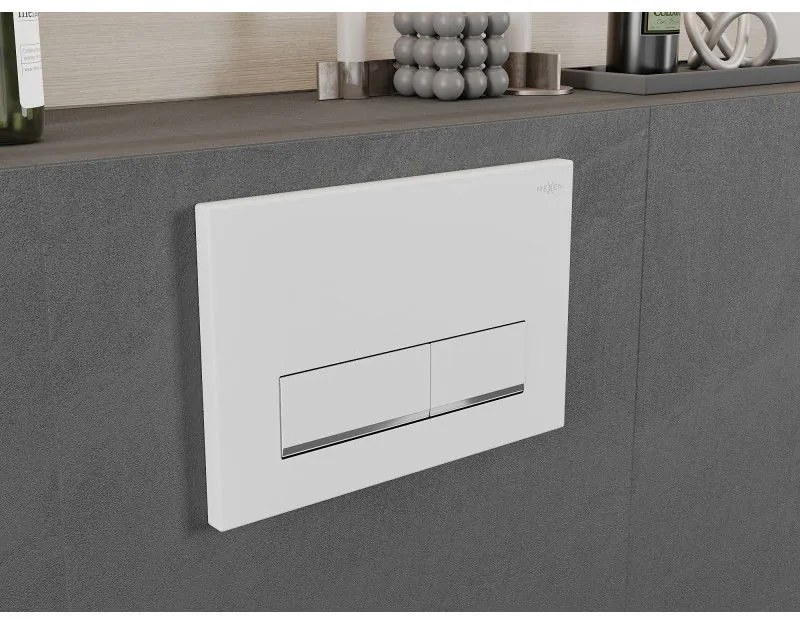 Mexen Fenix 12, splachovacie tlačidlo pre Mexen modul, biela matná-chrómová, 601220