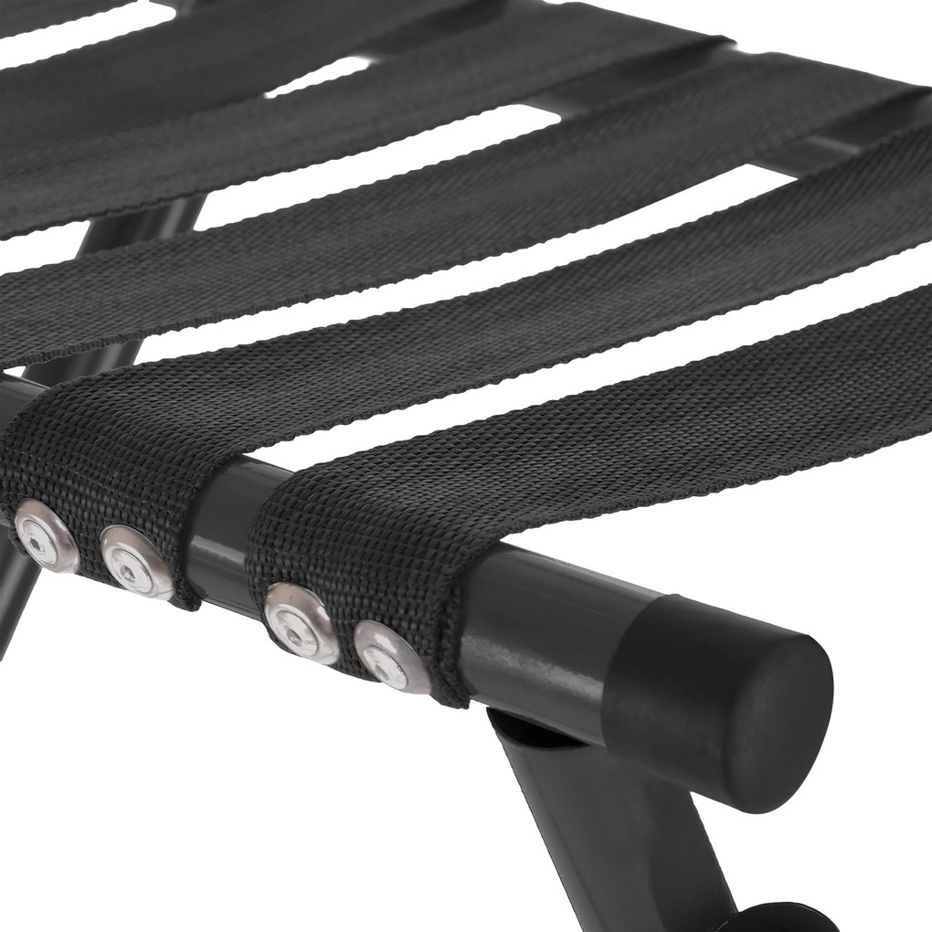 Vergionic 7816 Skladacia turistická stolička s operadlom, nosnosť 100 kg, čierna