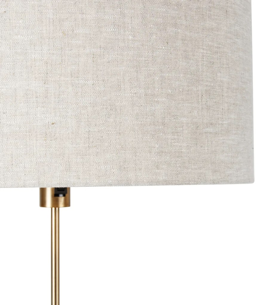 Stojaca lampa nastaviteľná bronzová so svetlosivým tienidlom 50 cm - Parte