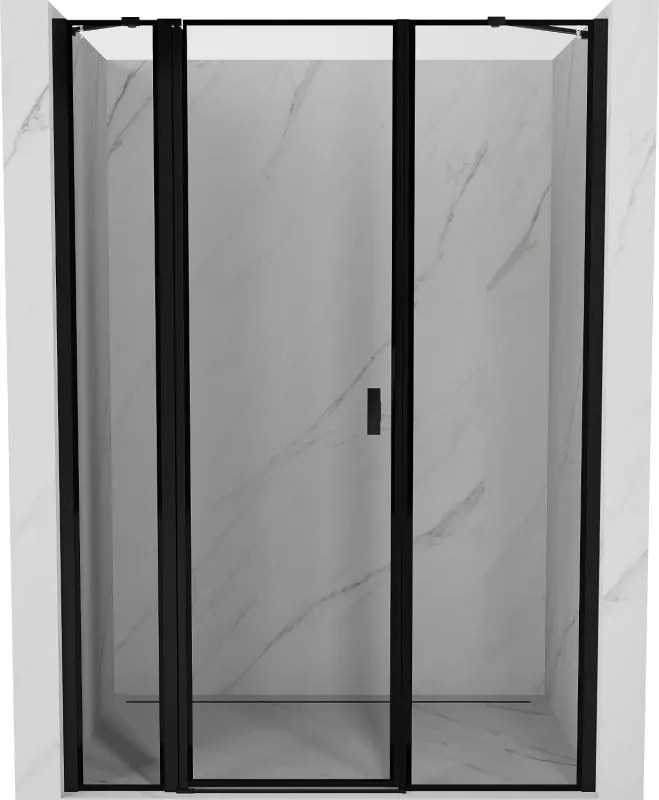 Mexen, Mexen Mist ľavé otočné sprchové dvere 150 cm, čierny rám - 8A4-150-001-70-70-L