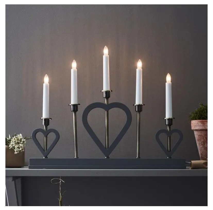 Markslöjd 705831 - Vianočný svietnik MELISSA 5xE10/3W/230V šedá