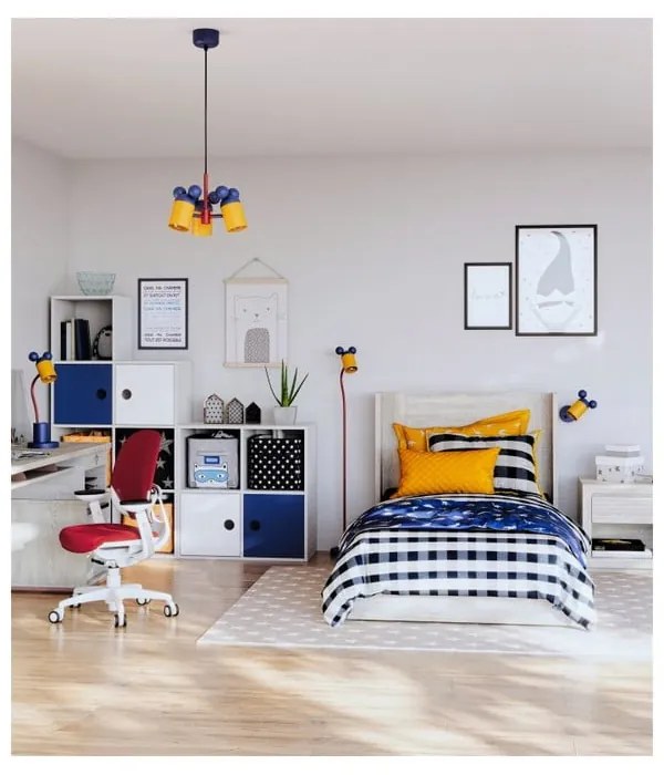 Modré detské svietidlo s kovovým tienidlom ø 30 cm Mouse II – GTV