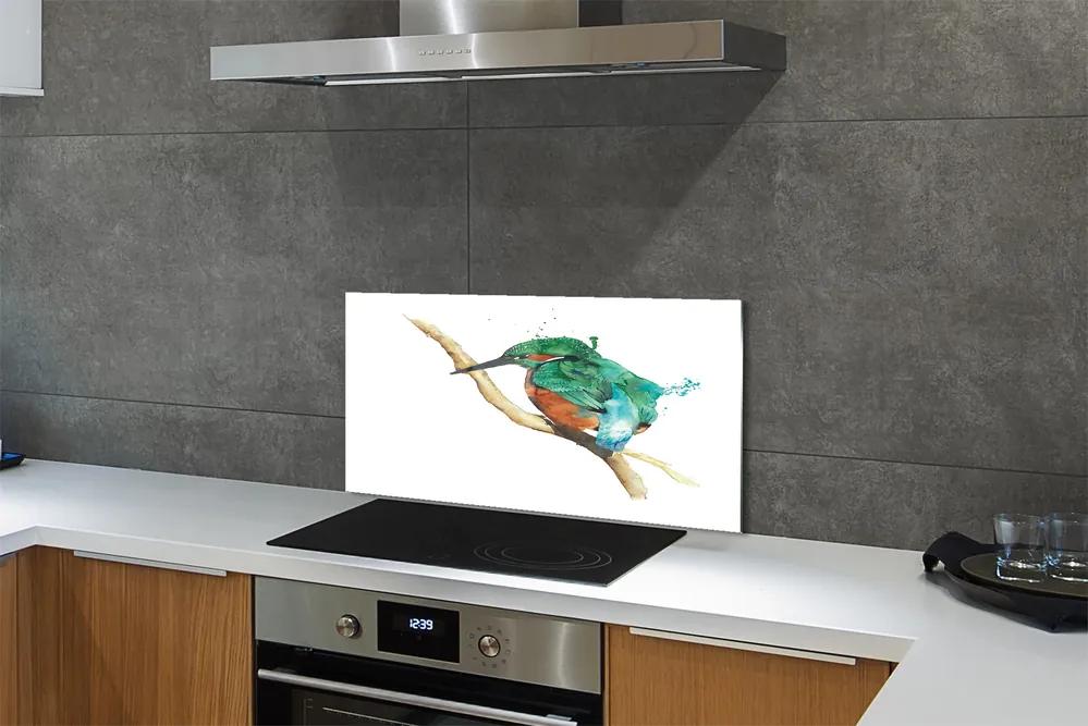 Nástenný panel  Farebné maľované papagáj 125x50 cm