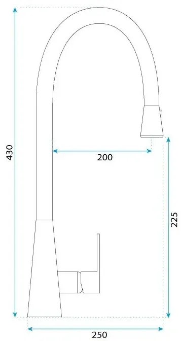 Rea Mild, stojanková kuchynská batéria h-430, zlatá lesklá, REA-B4802