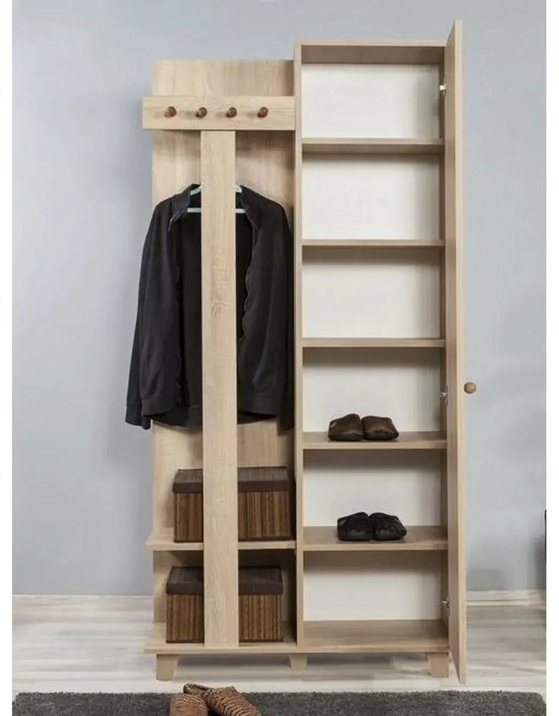 Vešiak so skriňou Garmanto Tree Sonoma Oakskriňou