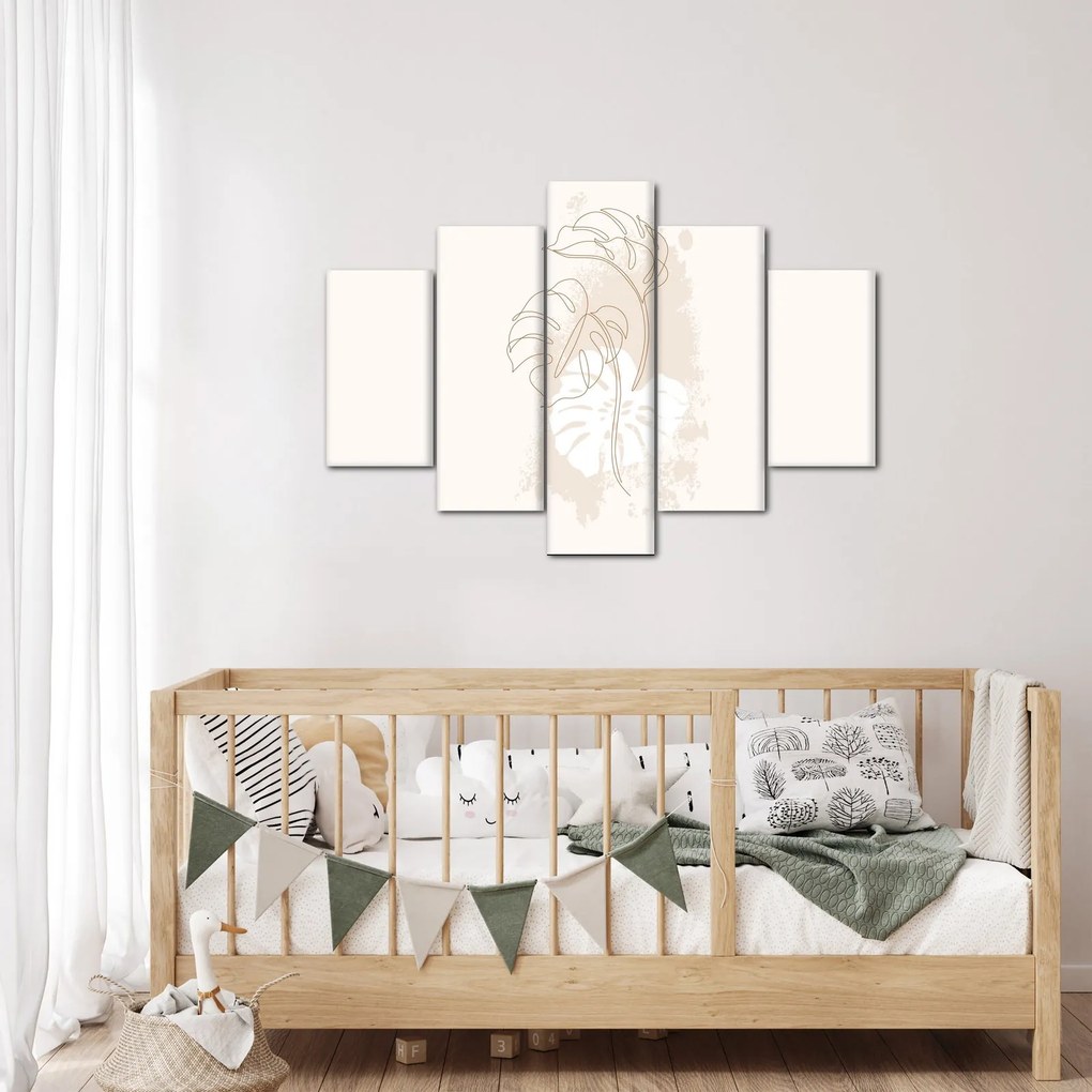 Obraz - Line art monstera N⁰1 (150x105 cm)