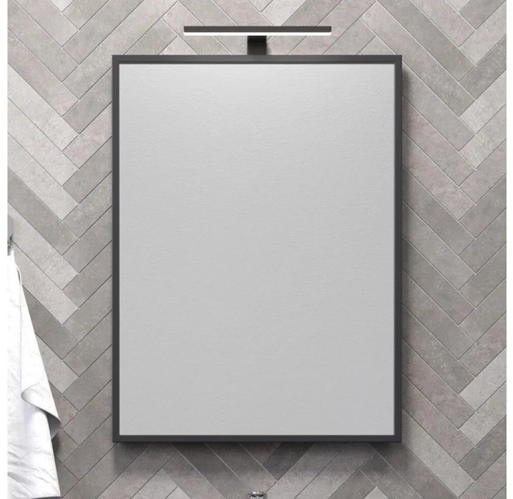BATH DELUXE 01-060-05-02-00 - Kúpeľňové zrkadlo BORGSTED 60x80 cm čierna
