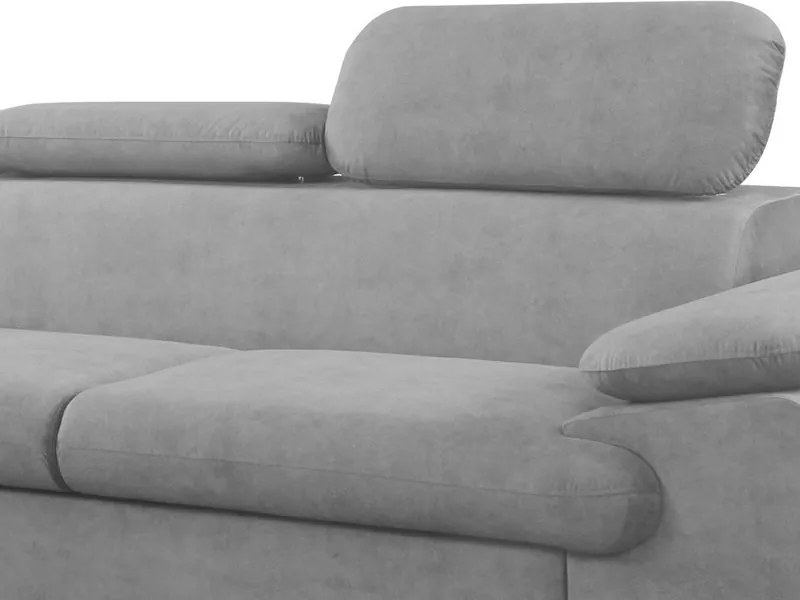 Rohová sedacia súprava Scala, svetlo šedá látka, ľavý roh