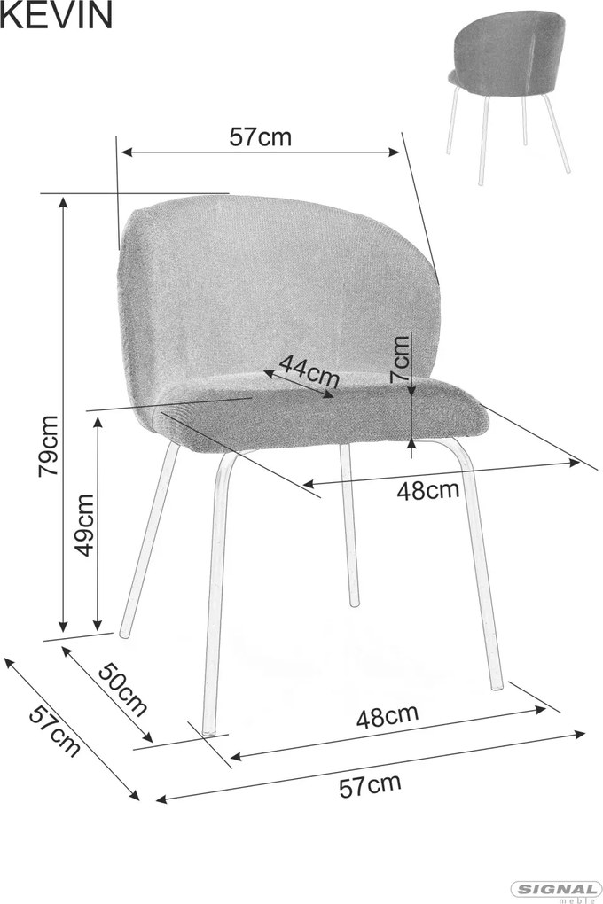 Jedálenská stolička KEVIN VARDO sivá