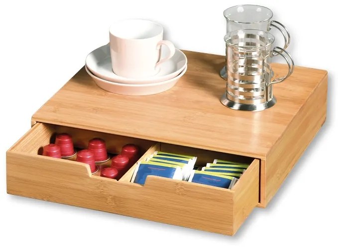 Kesper Stojan na kávovar, kanvicu, podstavec pod monitor so zásuvkou – bambusový