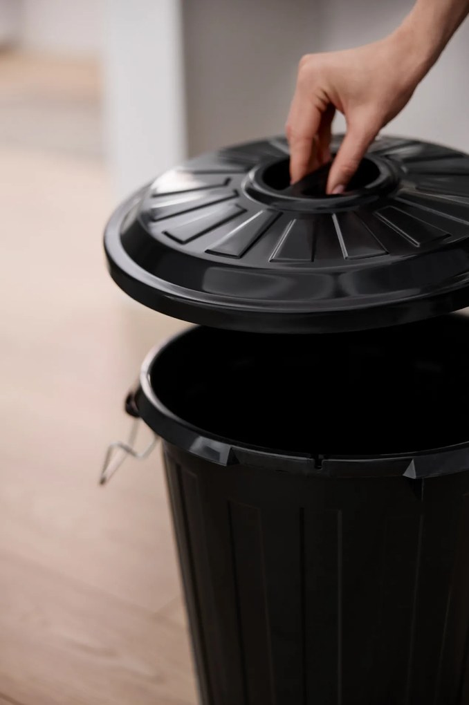 Rotho Odpadkový kôš s vekom a kovovými zámkami MINI POPOLNICA 25l