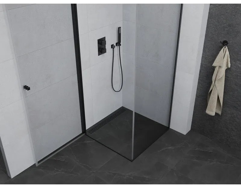 Mexen Pretoria sprchovací kút 80x80cm, 6mm sklo, čierny profil-číre sklo, 852-080-080-70-00