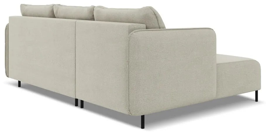 Béžová rozkladacia/s úložným priestorom rohová pohovka (ľavý roh) Luana – Makamii