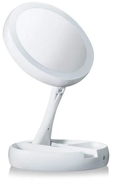 VER 15568 Skladacie kozmetické zväčšovacie zrkadlo s LED podsvietením
