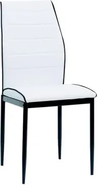 Jedálenská stolička Round, biela ekokoža%