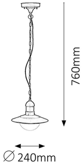 Brilagi - Vonkajšie závesné svietidlo MOLDE 1xE27/60W IP44 čierne
