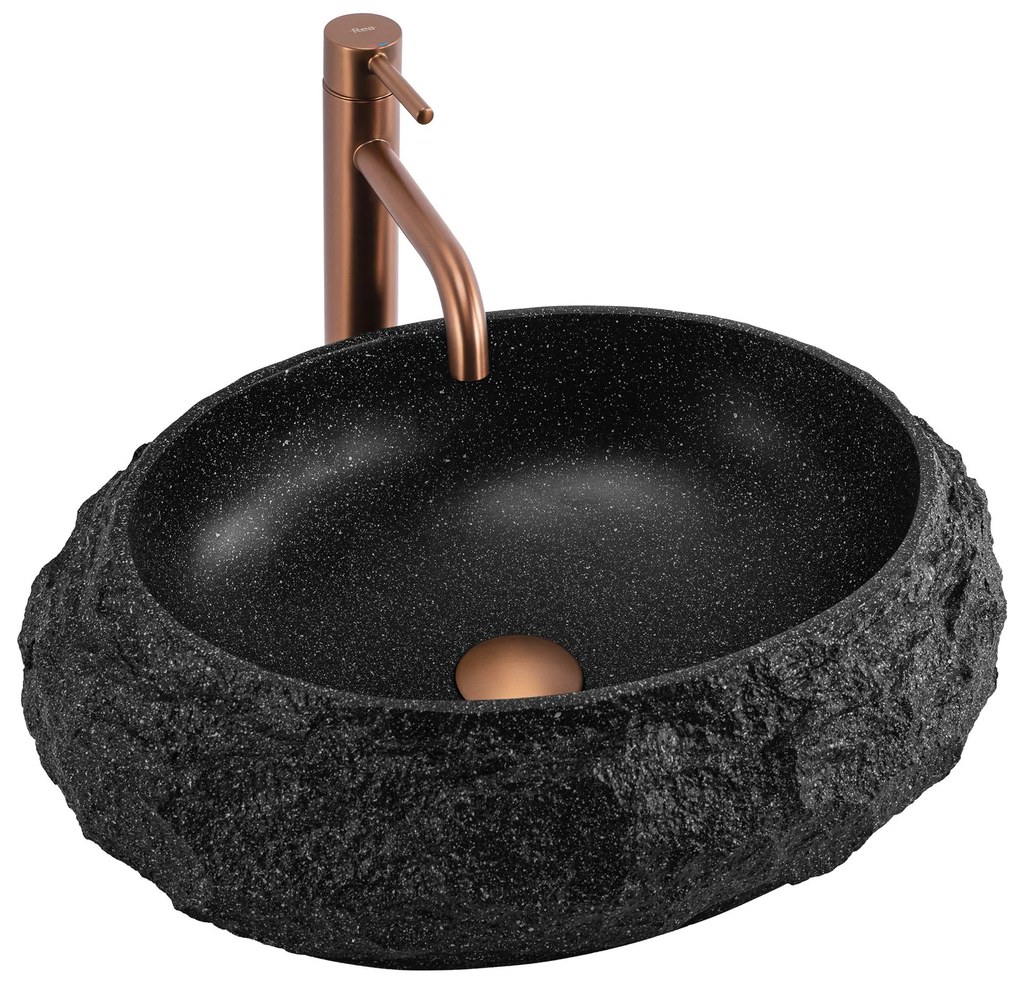 Rea Mika, umývadlo na dosku 480x380x155 mm, imitácia kameňa, REA-U4333