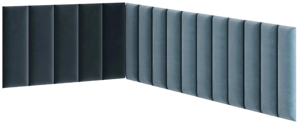Čalúnený nástenný panel QUADRATTA 20x50 cm, modrý Farba: Modrá