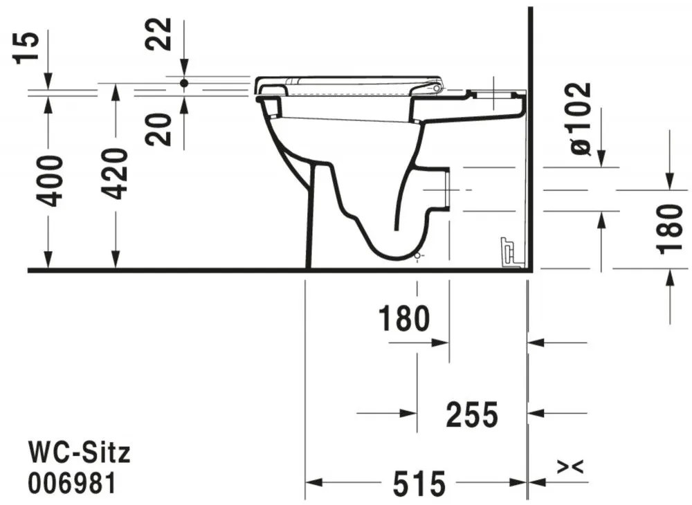 DURAVIT Darling New WC misa kombi s hlbokým splachovaním, Vario odpad, 370 x 630 mm, biela, s povrchom HygieneGlaze, 2138092000