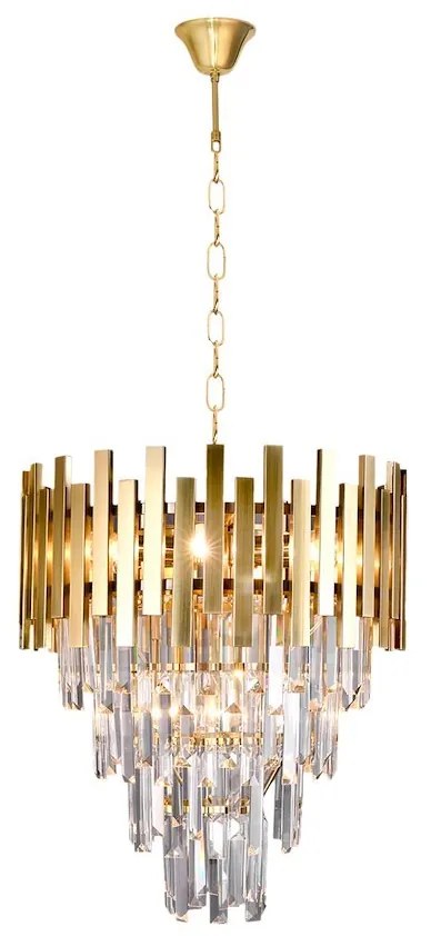 EUlight Luster Aspen II, 1x krištáľové/zlaté kovové tienidlo, (fi 45cm), g