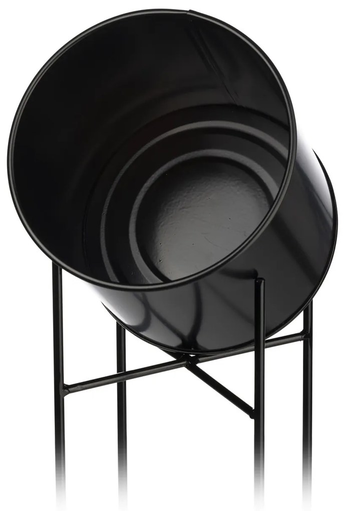 KOVOVÝ KVETINÁČ SO STOJANOM DARK 95X21 CM ČIERNA