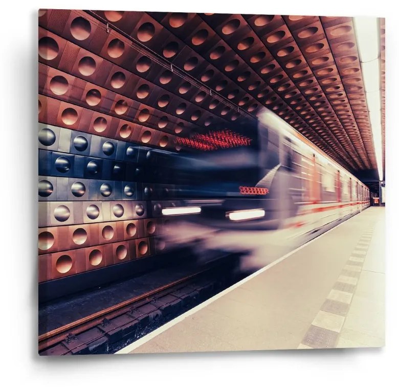 Sablio Obraz Metro na farebnej stanici - 50x50 cm