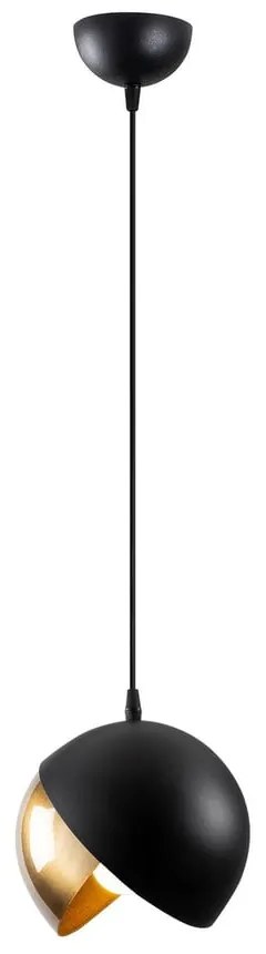 Závesné svietidlo v čierno-zlatej farbe s kovovým tienidlom ø 20 cm Berceste – Opviq lights