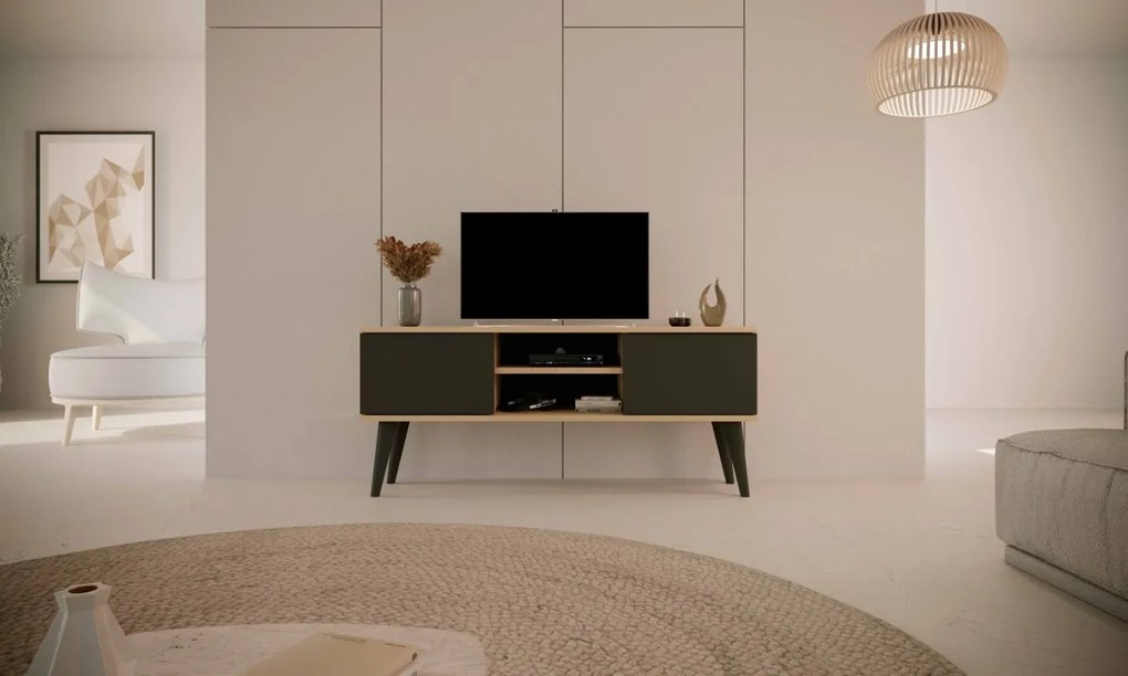 TV stolík TORONTO 120 cm dub artisan/čierny