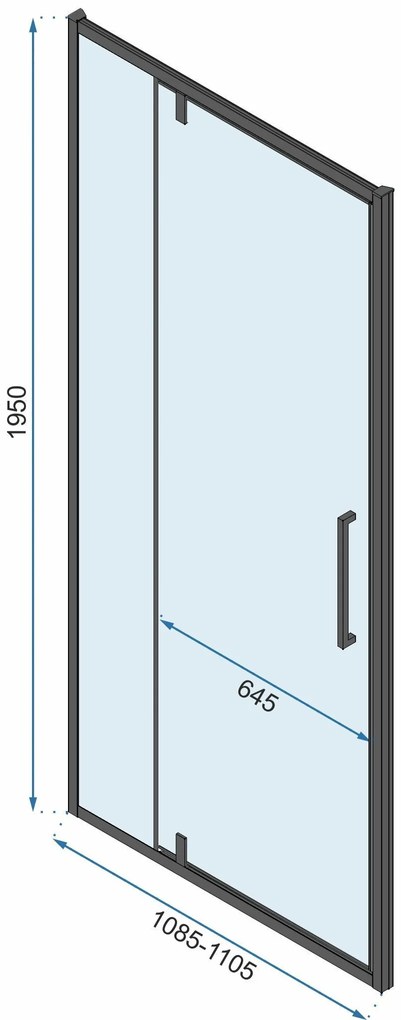 Rea Rapid Swing, 3-stenový sprchovací kút 100 (dvere) x 80 (stena) x 80 (stena) x 195 cm, 6mm číre sklo, zlatý lesklý profil, KPL-09413