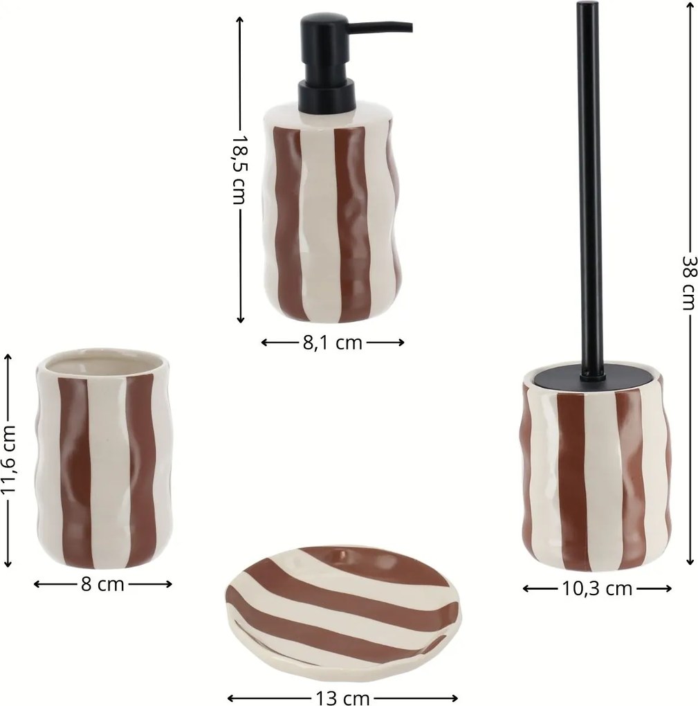 Sada kúpeľňových doplnkov Nola, kombinácia farieb/s čiernymi prvkami