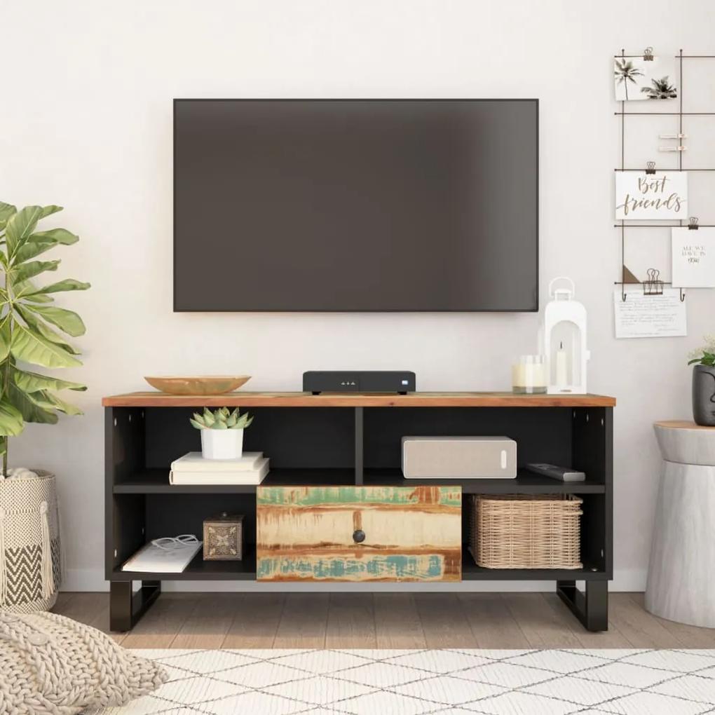 TV skrinka 100x33x46 cm recyklovaný masív a kompozitné drevo 351972